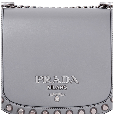Prada Pionniere Medium Leather Crossbody - Grey 1BD039 UBC2AIX/D F0K44