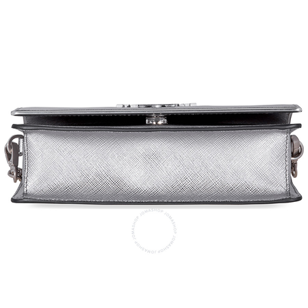 Prada Saffiano Leather Medium Shoulder Bag - Chrome 1BH091_NZV_CDO_F0135