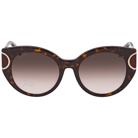 Ferragamo Brown Gradient Oval Ladies Sunglasses SF840SA21454