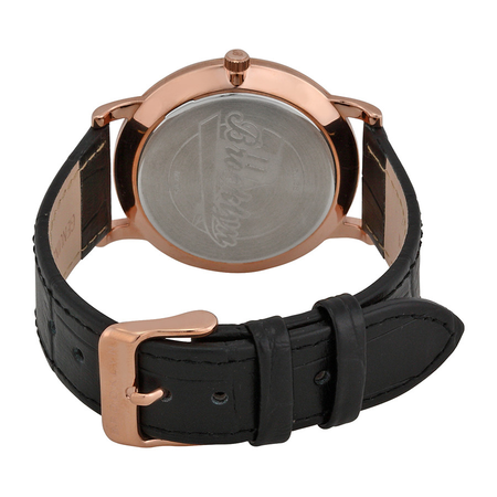 Brooklyn Watch Co. Myrtle Silver Dial Black Leather Swiss Quartz Men's Watch MY-RG-SV-BK