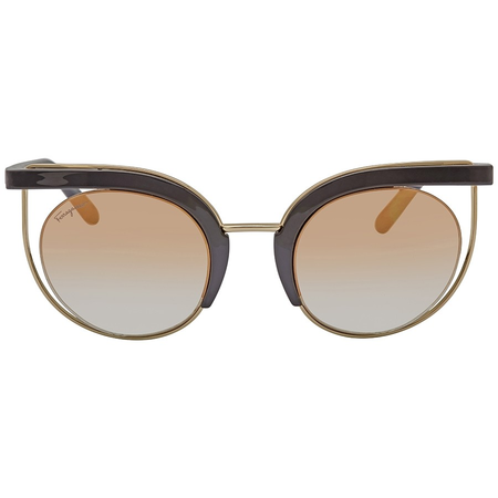 Ferragamo Brown Gradient Cat Eye Ladies Sunglasses SF909S 001 51