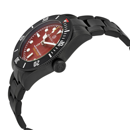 Brooklyn Watch Co. Black Eyed Pea Red Dial Men's Watch 306-C-55-BB-BLK