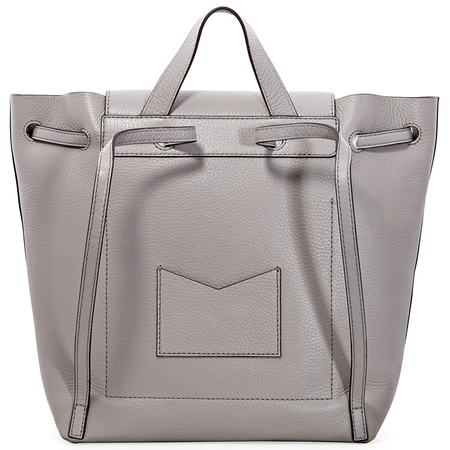 Michael Kors Junie Medium Pebbled Leather Backpack- Pearl Grey 30T8TX5B2L-081