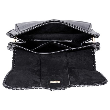 Michael Kors Lillie Medium Leather Messenger Bag- Black 30F8G0LM6O-001