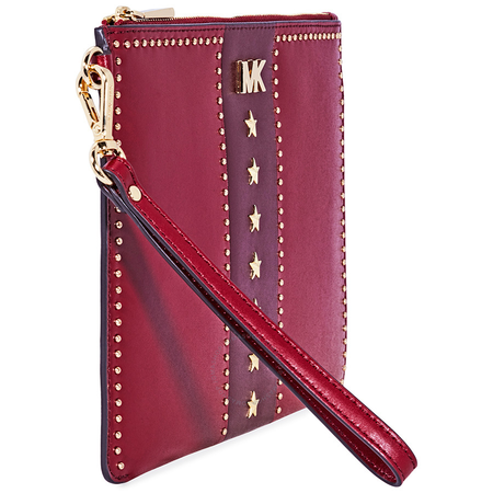 Michael Kors Medium Leather Zip Pouch- Red 32F8GF9P6Y-914
