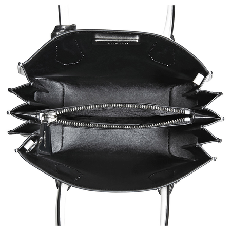 Michael Kors Mercer Pebbled Leather Messenger Bag - White / Black 30H8SM9M3T-089