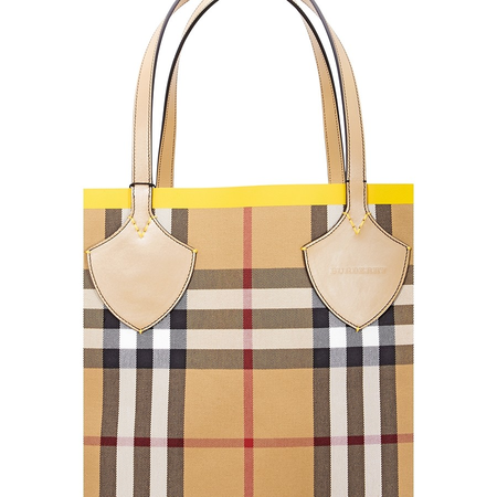Burberry Large Giant Tote in Colour Block Check- Antique Yellow/Golden Yellow 8006585