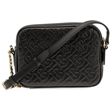 Burberry Monogram Leather Camera Bag in Black 8015241