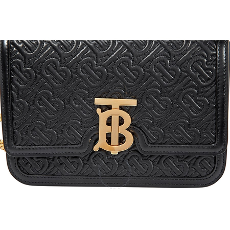 Burberry Small Quilted Monogram Lambskin TB Bag- Black 8014921