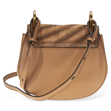 Chloe Small Drew Bijou Suede and Leather Shoulder Bag- Nut CHC18WS107A42 20C