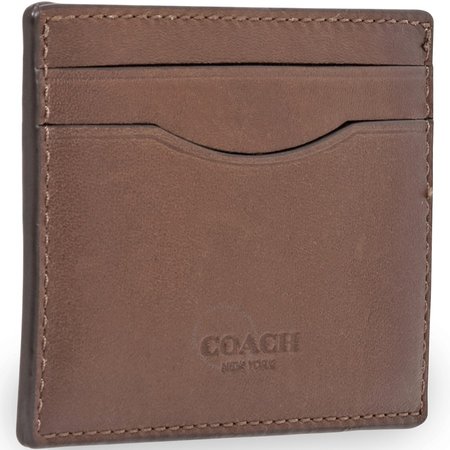 Coach Men's Card Case Leather Dark Brown Co Scf Card Cs 75173 CWH