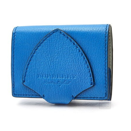 Burberry Ladies  Accessories WSLG French Purse wallet Supple/Goat Leather Bleu Hydra Equest Shield Lth Sm Cont 4074989
