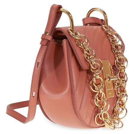 Chloe Mini Drew Bijou Quilted Leather Bag- Chestnut Brown CHC18US107A04 26K