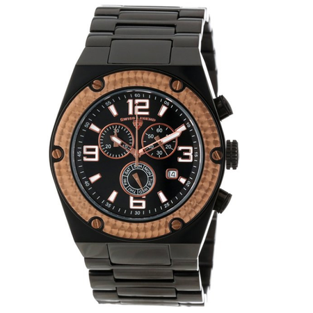 Swiss Legend Men's SL-40025P-BB-11-RB Throttle Black Ion-Plated and Rose Gold Ion-Plated Stainless Steel Watch