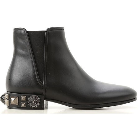 Dolce and Gabbana Dolce & Gabbana Ladies Black Leather Chelsea Boots CT0445 AV676 80999