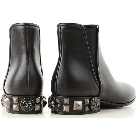 Dolce and Gabbana Dolce & Gabbana Ladies Black Leather Chelsea Boots CT0445 AV676 80999