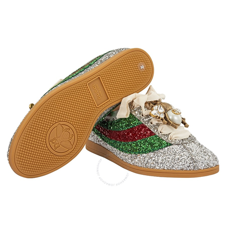 Gucci Gucci Glitter Sneakers in Silver -GC494608KSPC08165