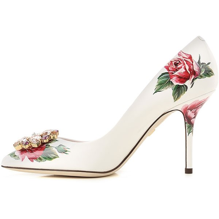 Dolce and Gabbana Dolce & Gabbana Ladies High Heel Pump in White CD0101 AU562 HAR40