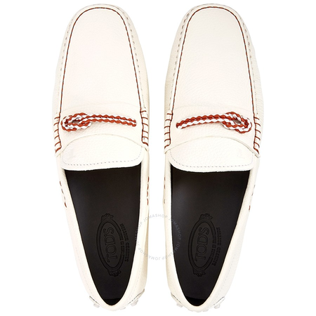 Tod's Men's  Leather Loafers in White XXM0WG0O680NLKB001