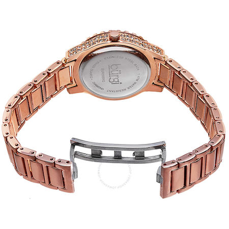 Burgi Mother of Pearl Dial Diamond Rose Gold-tone Brass Ladies Watch BUR095RG