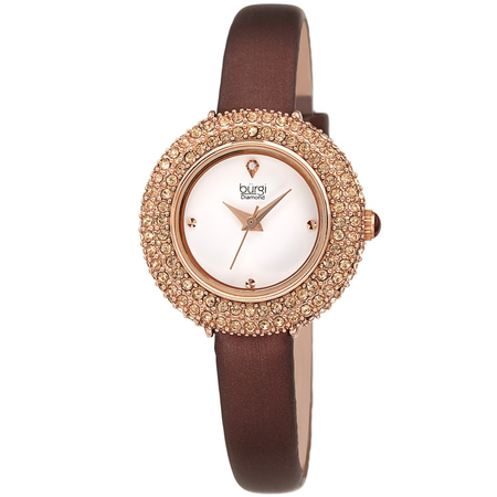 Burgi Quartz Diamond White Dial Ladies Watch BUR240BR