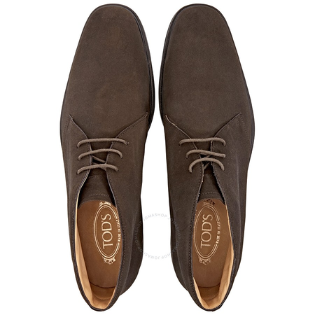 Tod's Men's  Suede Lace-up Ankle Boots-Dark Brown- XXM0TY00D80EN0S800