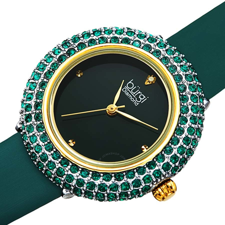 Burgi Diamond Green Dial Ladies Watch BUR227YGN