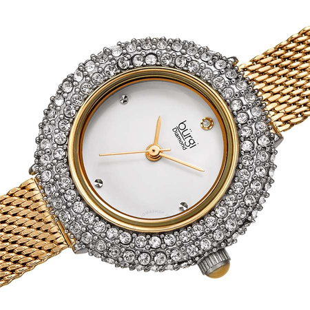 Burgi Diamond Silver Dial Ladies Watch BUR236YG