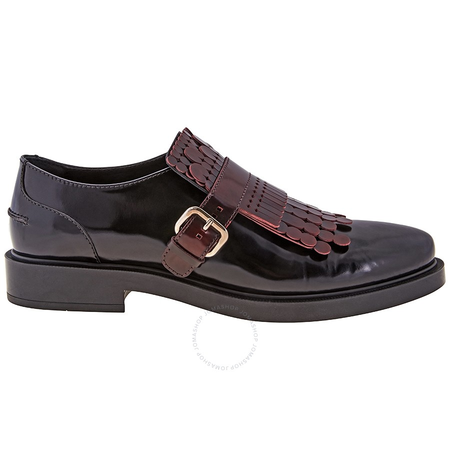 Tod's Womens Fringed Leather Loafers in Black/ Must XXW0ZP0R130SHA567Y