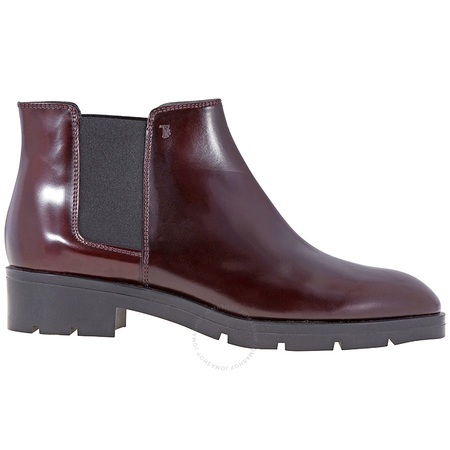 Tod's Womens Leather Ankle Boots in Dark Bordeaux XXW0UL0K450AKTR802