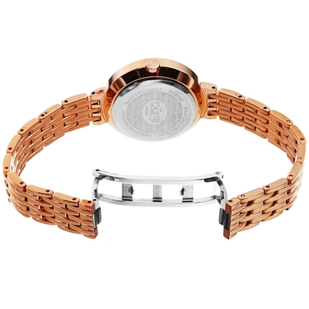 Burgi Quartz Diamond Rose Gold Dial Ladies Watch BUR253RG