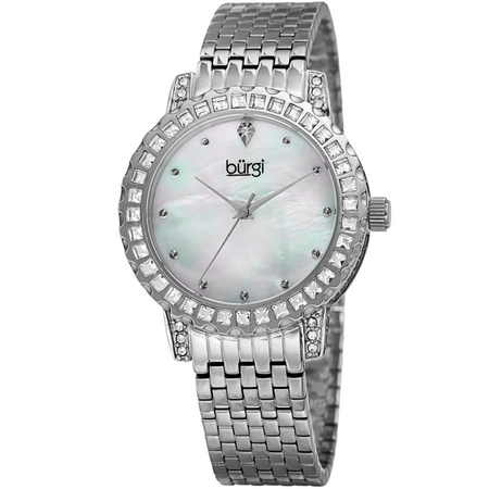 Burgi Quartz White Dial Ladies Watch BUR176SS