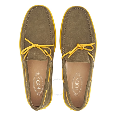 Tod's Men's Boat Shoes in Brown/Yellow XXM0YR00050RE09999