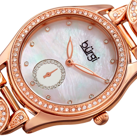 Burgi Quartz White Dial Ladies Watch BUR177RG