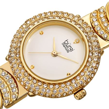 Burgi Quartz Diamond White Dial Ladies Watch BUR266YG