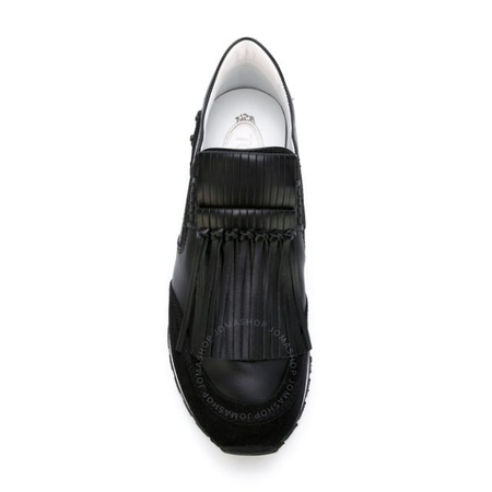 Tod's Womens Knotted Fringed Sneakers in Black XXW0YO0P250CNFB999
