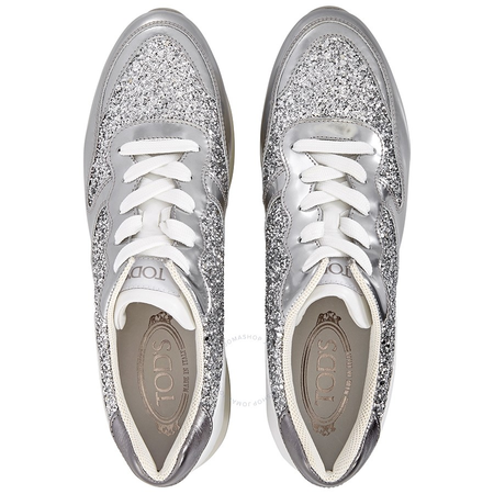 Tod's Womens Leather Sneakers in Silver/White/Grey XXW0UU0N6709UO0AFC