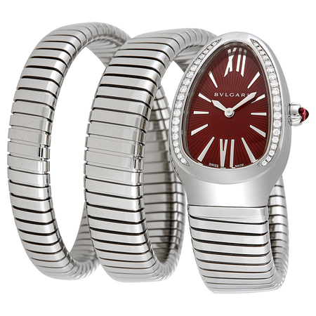 Bvlgari Serpenti Tubogas Red Lacquered Dial Ladies Watch 102682
