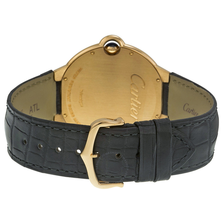 Cartier Ballon Bleu Mechanical Grey Dial Black Leather Strap Men's Watch W6920089