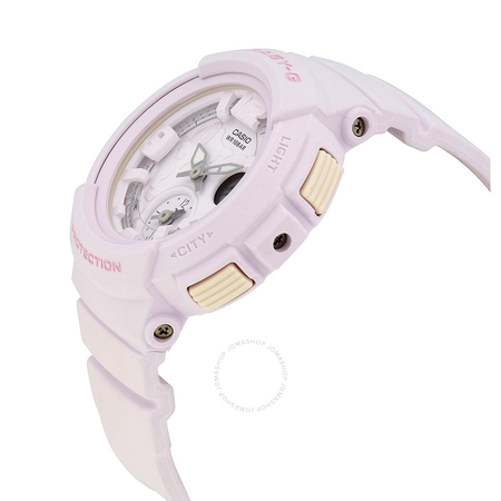Casio Alarm World Time Chronograph Quartz Analog-Digital Pink Dial Watch BGA-190BC-4BDR
