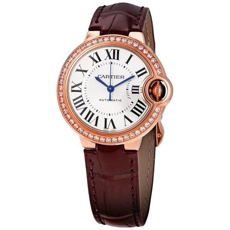 Cartier Ballon Bleu Automatic 18kt Rose Gold Diamond Ladies Watch WJBB0033