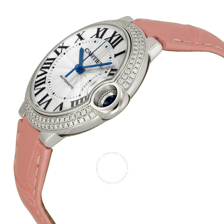 Cartier Ballon Bleu de Cartier Silvered Opaline Dial 18kt White Gold Medium Watch WE900651