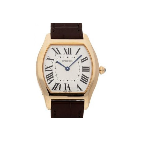 Cartier Tortue Silvered guilloche Dial Men's Watch W1556362
