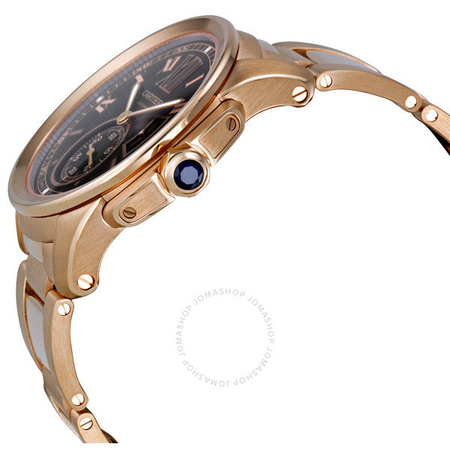 Cartier Calibre de Cartier Brown Dial 18kt Rose Gold Men's Watch W7100040