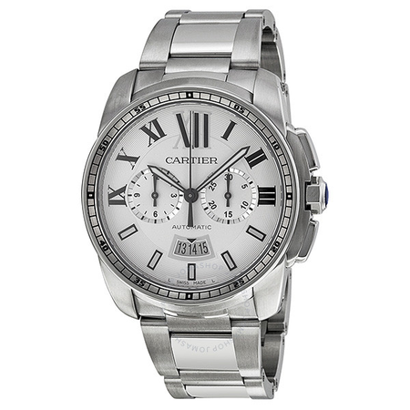 Cartier Calibre de Cartier Silver Dial Chronograph Automatic Men's Watch W7100045