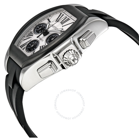 Cartier Roadster Chronograph Silver Dial Black Rubber Automatic Men's Watch W6206020
