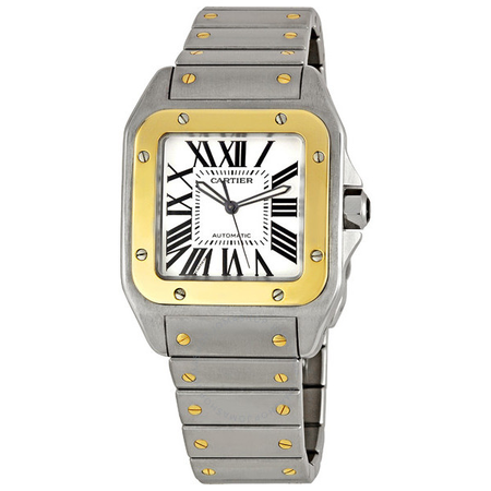 Cartier Santos 100 Extra Large 18kt Yellow Gold and Steel Men's Watch W200728G