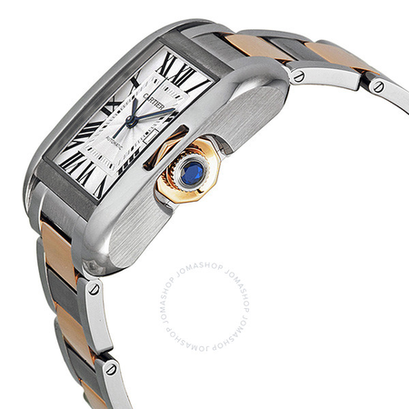 Cartier Tank Anglaise Large Automatic Rose Gold and Steel Ladies Watch W5310037