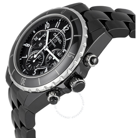 Chanel J12 Chronograph Black Ceramic Unisex Watch H0940