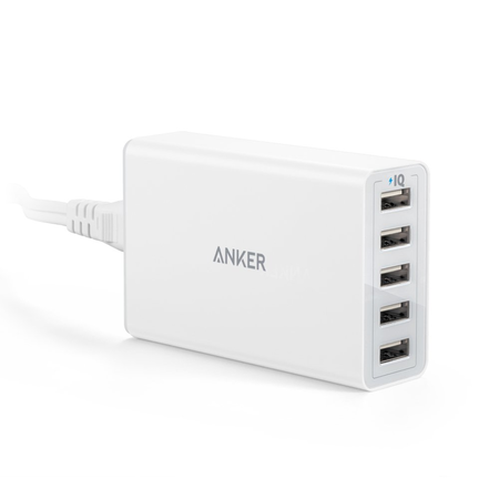 Anker 60W 6-Port USB Wall Charger, PowerPort 6 for iPhone 7 / 6s / Plus, iPad Pro / Air 2 / mini, Galaxy S7 / S6 / Edge / Plus, Note 5 / 4, LG, Nexus, HTC and More